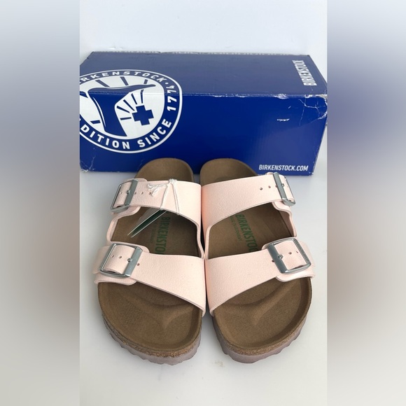 Birkenstock Arizona VEGAN NARROW Fit Sandals Slides Size 36 L5 Light Rose - Picture 3 of 13